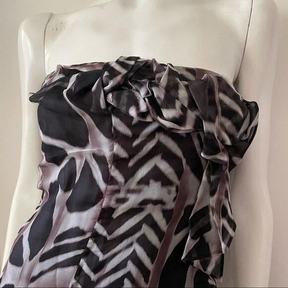 Hugo Boss Black and Gray Strapless Sheath Dress - Picture 12 of 16